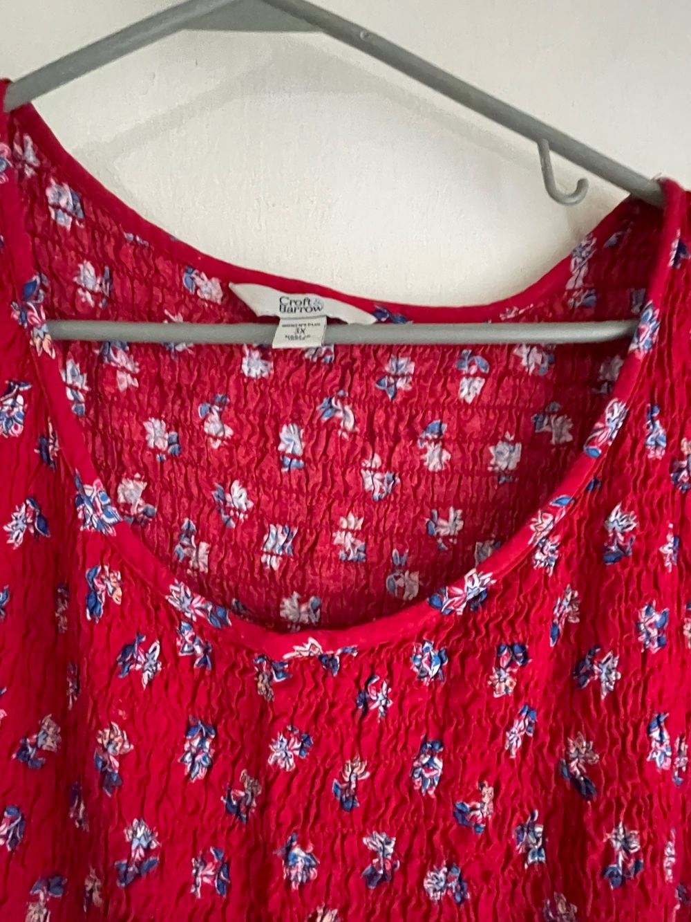 croft & barrow Bright Red Floral Sleeveless Tank